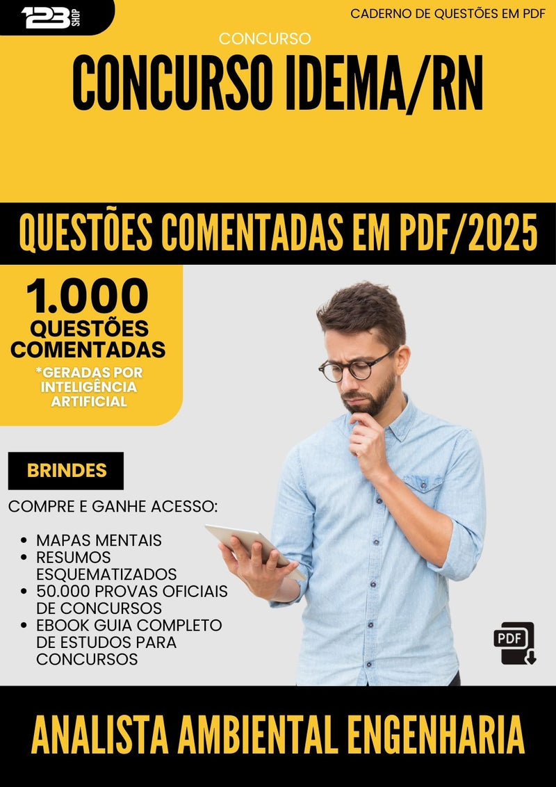 1000 Questões Comentadas para Concurso Analista Ambiental Engenharia Civil Idema Rn 2025 - 1000 Questões