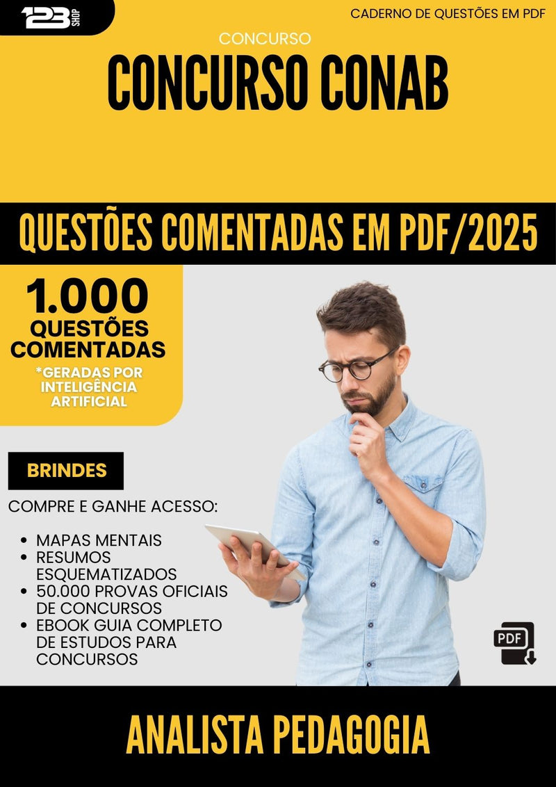 1000 Questões Comentadas para Concurso Analista Pedagogia Conab 2025 - 1000 Questões