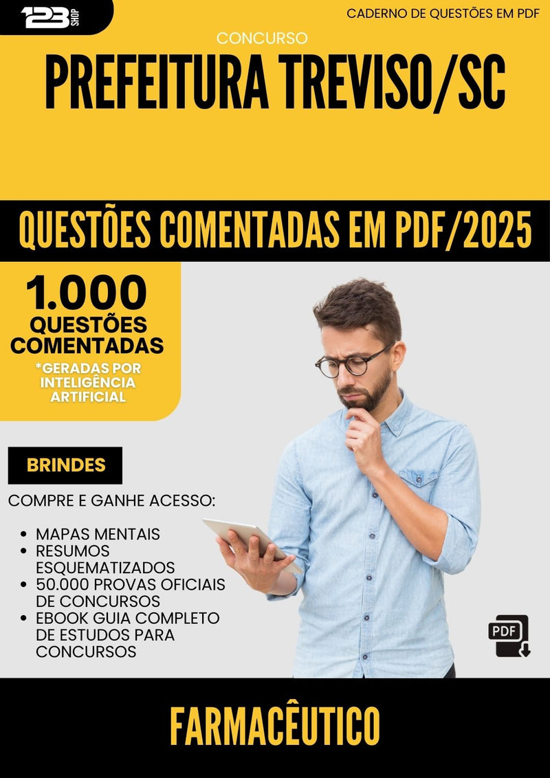 1000 Questões Comentadas para Concurso Farmaceutico da Prefeitura Treviso Sc 2025 - 1000 Questões