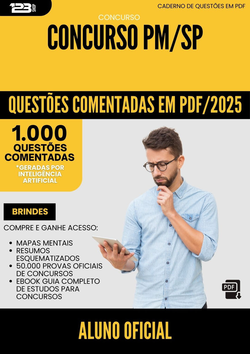 1000 Questões Comentadas para Concurso Aluno Oficial Pm Sp 2025 - 1000 Questões