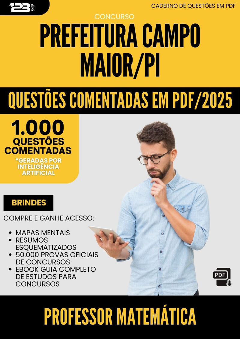 1000 Questões Comentadas para Concurso Professor De Matematica da Prefeitura Campo Maior Pi 2025 Copia - 1000 Questões