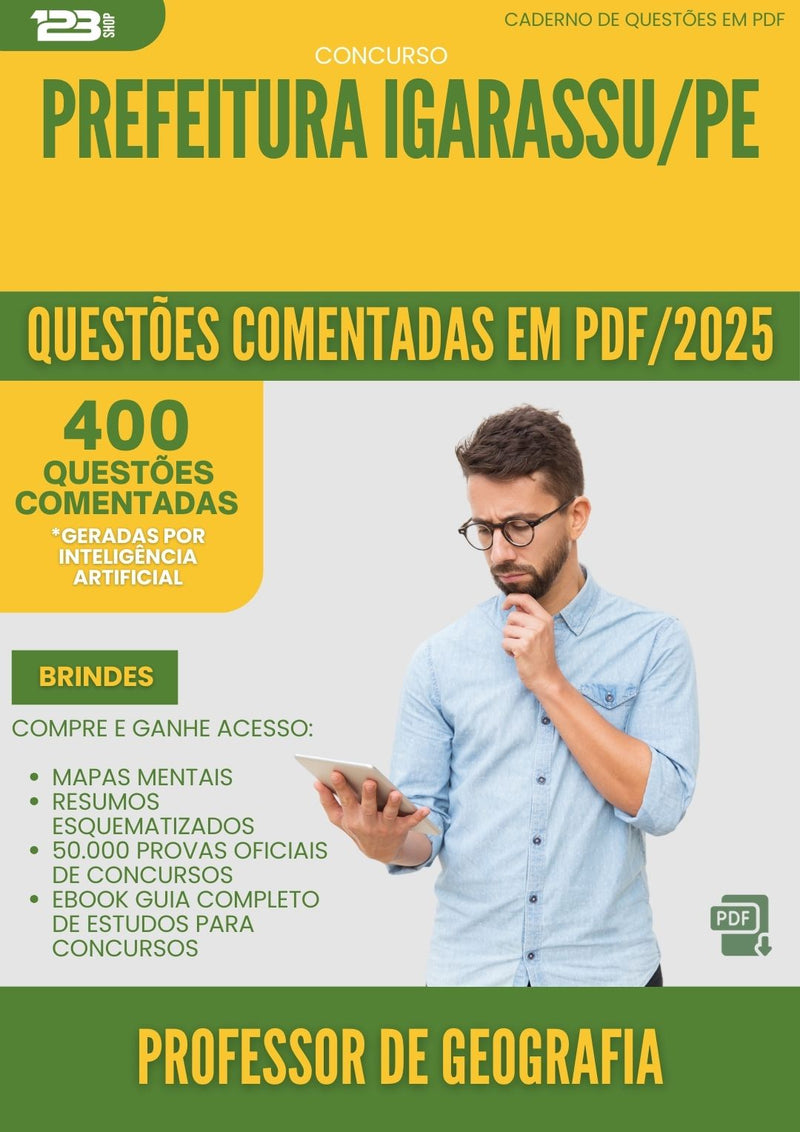 400 Questões Comentadas para Concurso Professor De Geografia da Prefeitura Igarassu Pe 2025 - 200 Questões