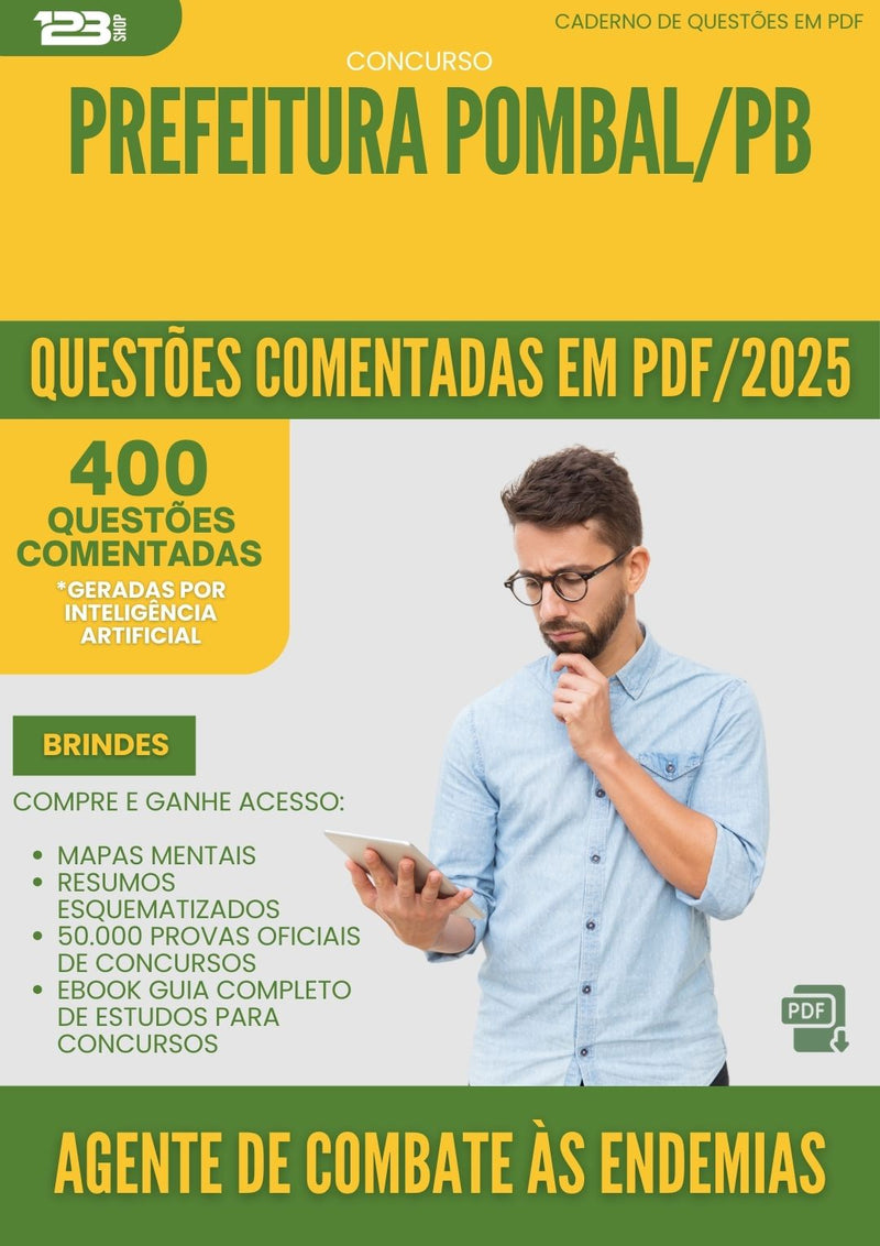 400 Questões Comentadas para Concurso Agente De Combate As Endemias da Prefeitura Pombal Pb 2025 - 200 Questões