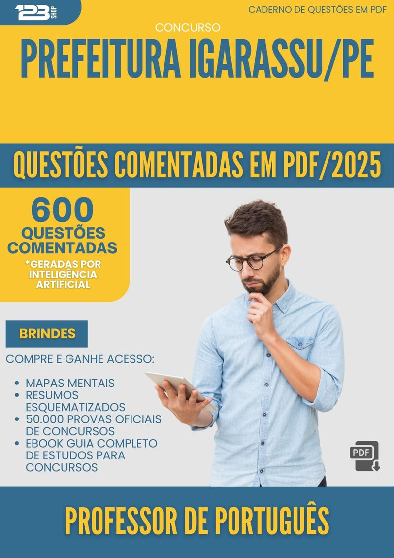 600 Questões Comentadas para Concurso Professor De Portugues da Prefeitura Igarassu Pe 2025 - 600 Questões