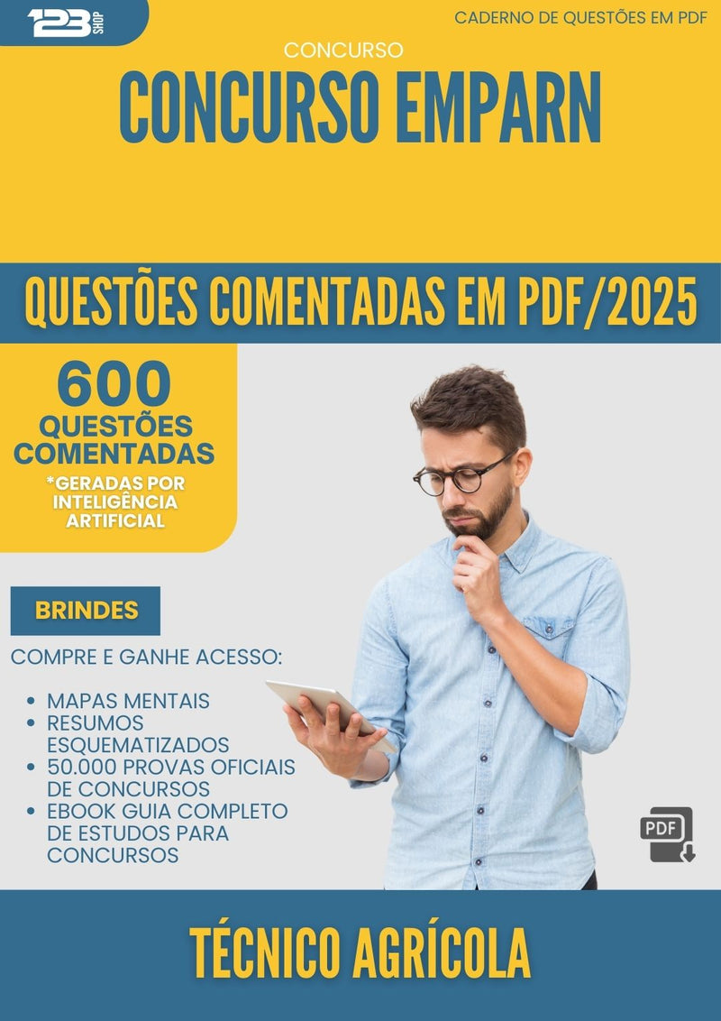 600 Questões Comentadas para Concurso Tecnico Agricola Emparn 2025 - 600 Questões