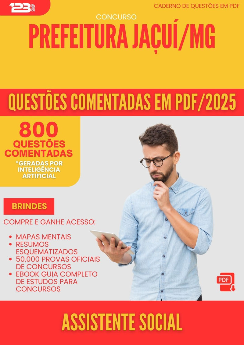 800 Questões Comentadas para Concurso Assistente Social da Prefeitura Jacui Mg 2025 - 800 Questões