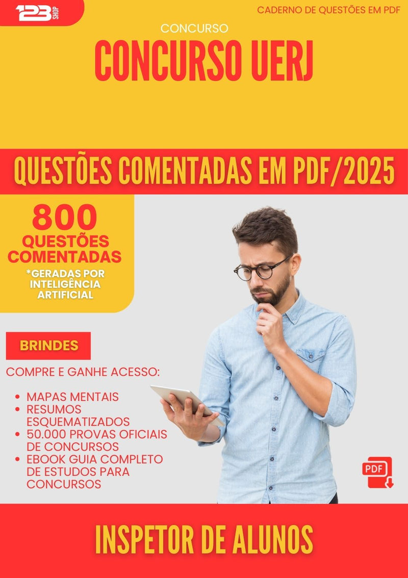 800 Questões Comentadas para Concurso Inspetor De Alunos Uerj 2025 - 800 Questões