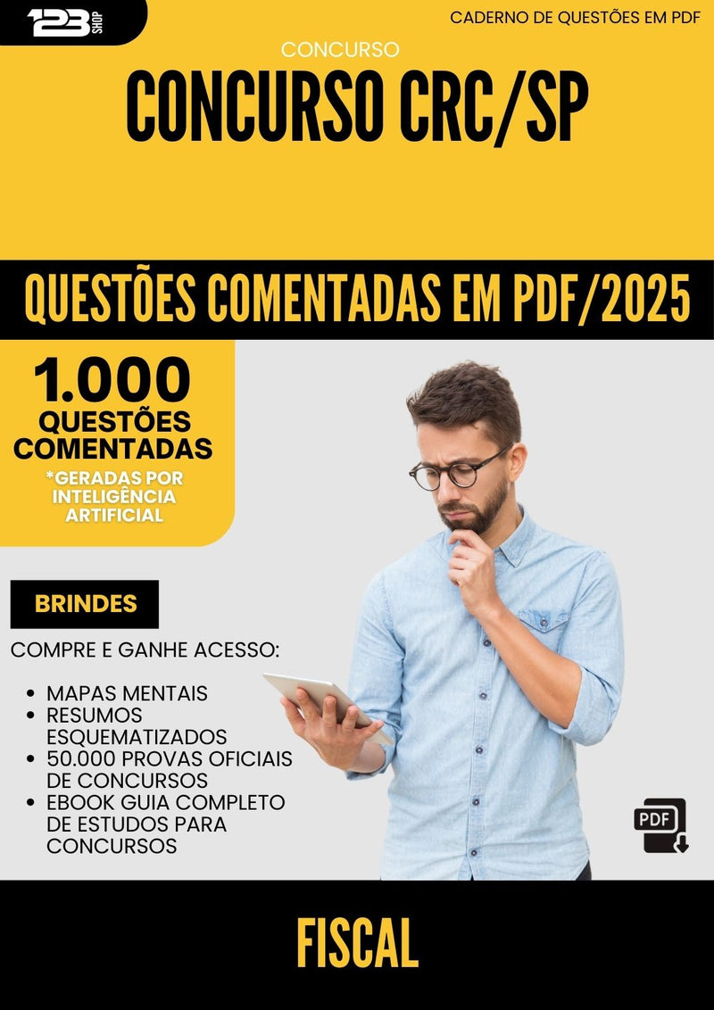 1000 Questões Comentadas para Concurso Fiscal Crc Sp 2025 - 1000 Questões