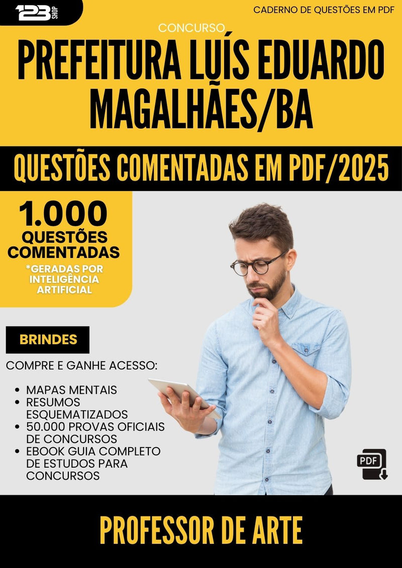 1000 Questões Comentadas para Concurso Professor De Arte da Prefeitura Luis Eduardo Magalhaes Ba 2025 - 1000 Questões
