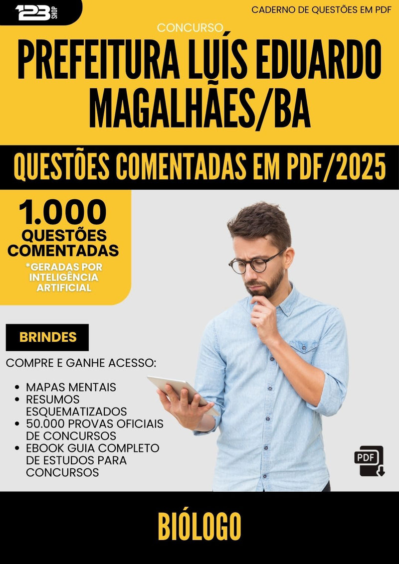 1000 Questões Comentadas para Concurso Biologo da Prefeitura Luis Eduardo Magalhaes Ba 2025 - 1000 Questões