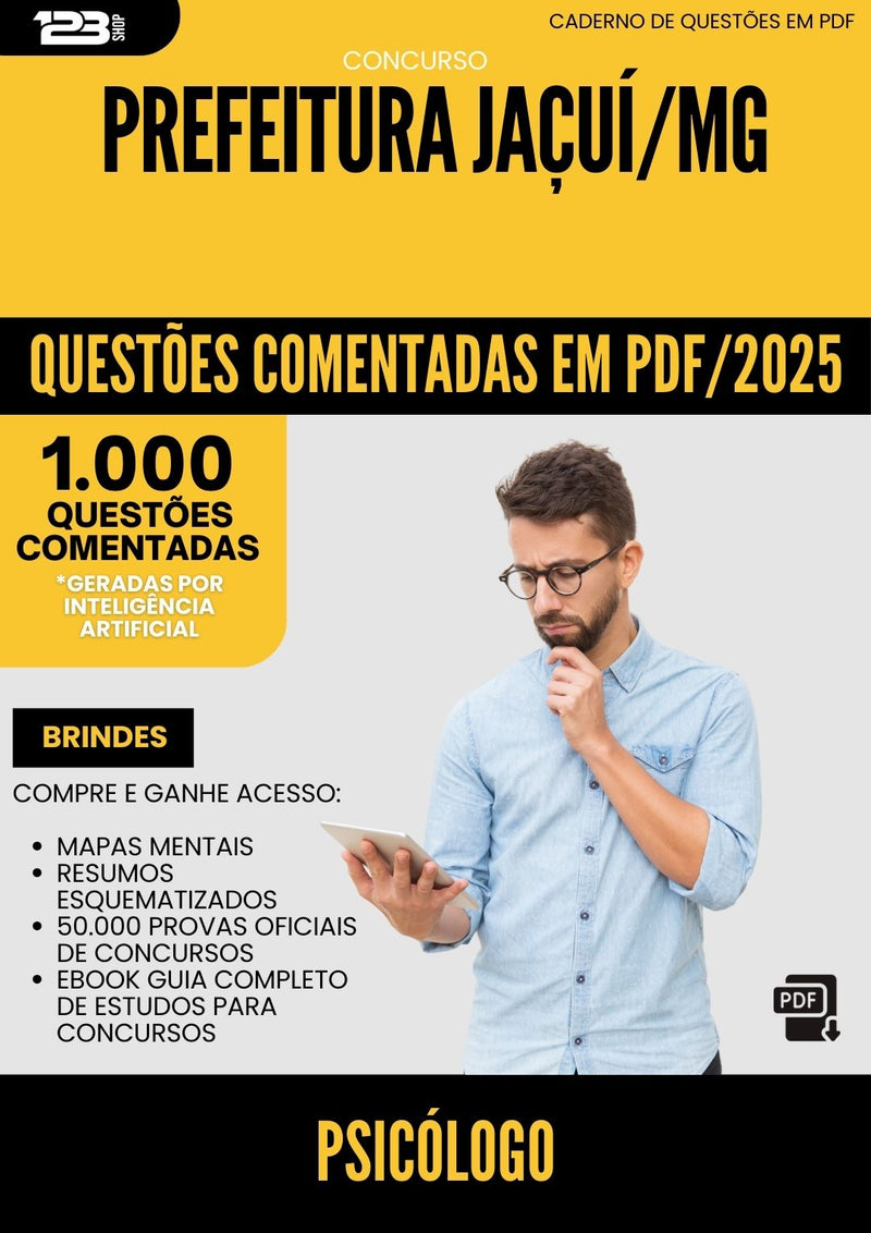 1000 Questões Comentadas para Concurso Psicologo da Prefeitura Jacui Mg 2025 - 1000 Questões