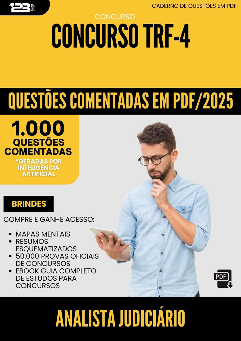 1000 Questões Comentadas para Concurso Analista Judiciario Biblioteconomia Trf 4 2025 - 1000 Questões