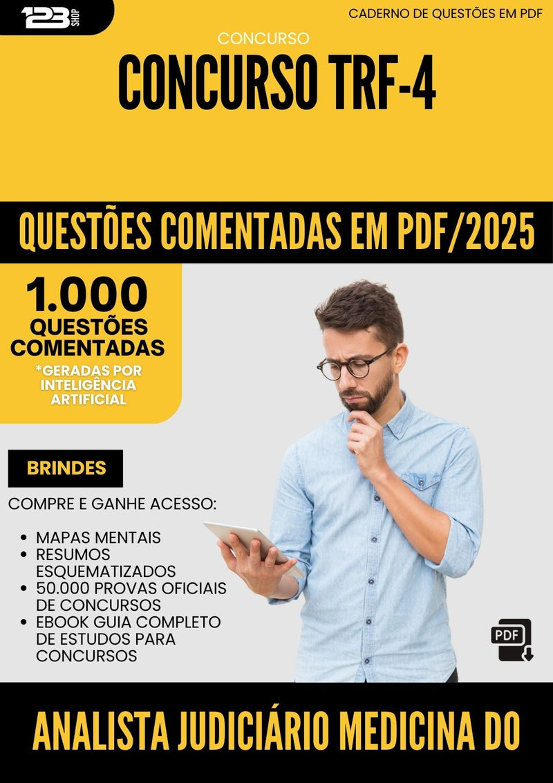 1000 Questões Comentadas para Concurso Analista Judiciario Medicina Do Trabalho Trf 4 2025 - 1000 Questões