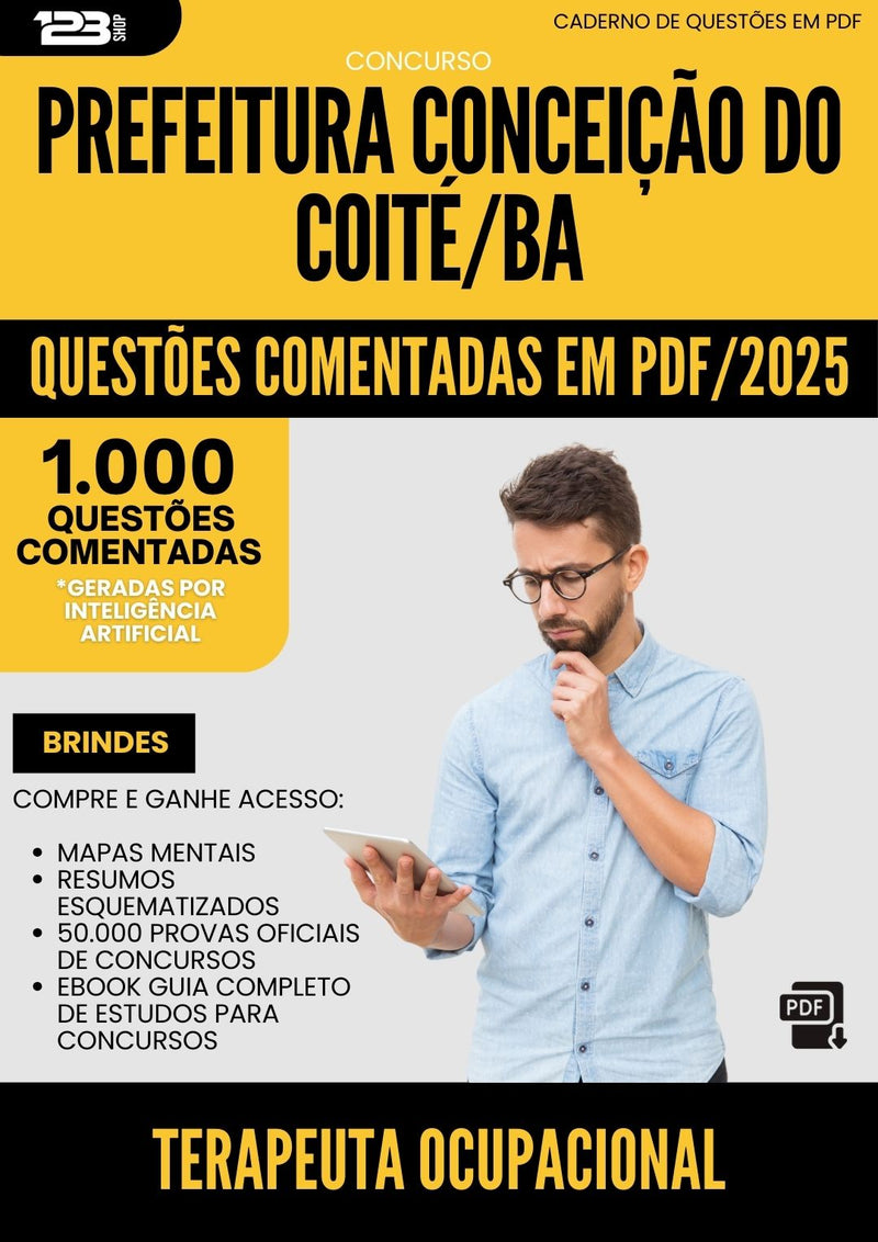 1000 Questões Comentadas para Concurso Terapeuta Ocupacional da Prefeitura Conceicao Do Coite Ba 2025 - 1000 Questões