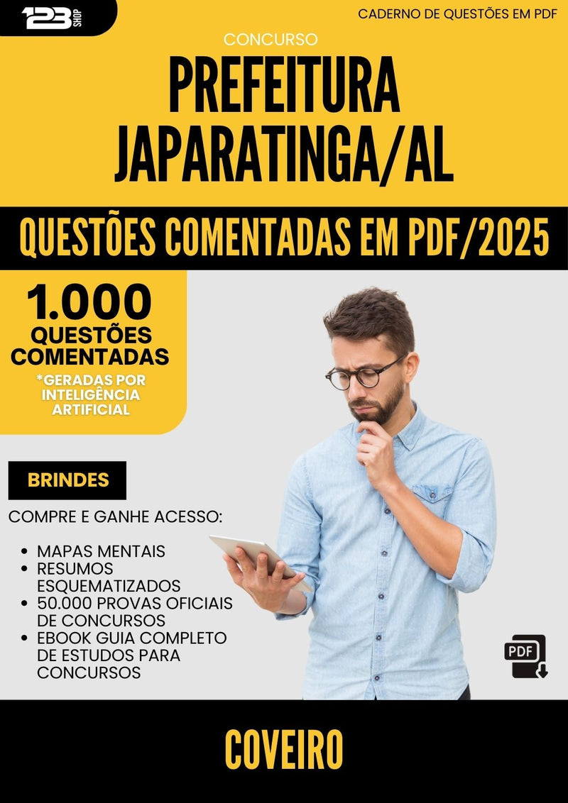 1000 Questões Comentadas para Concurso Coveiro da Prefeitura Japaratinga Al 2025 - 1000 Questões