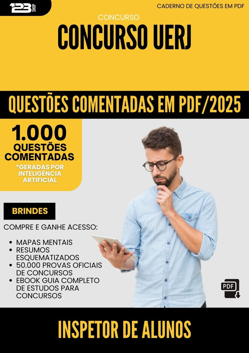 1000 Questões Comentadas para Concurso Inspetor De Alunos Uerj 2025 - 1000 Questões
