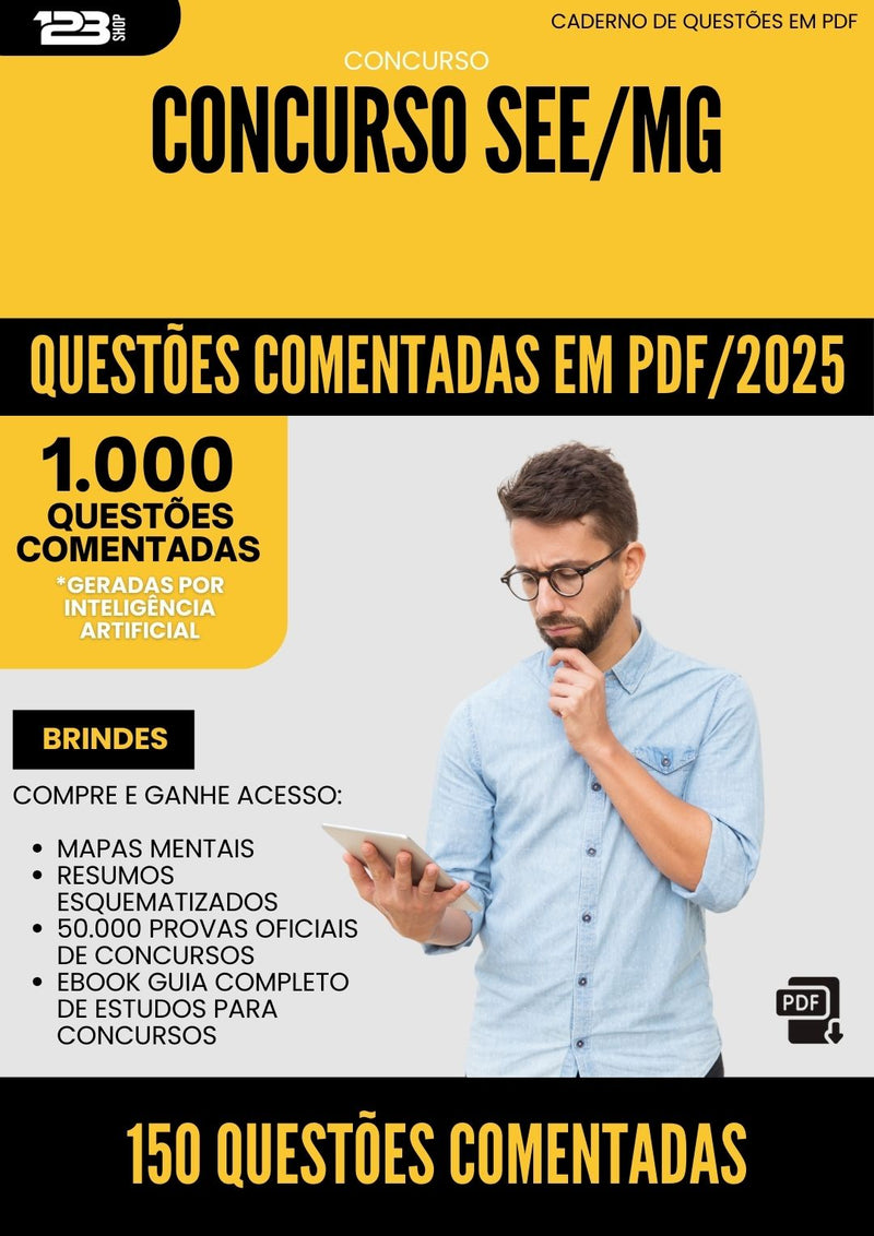 1000 Questões Comentadas para Concurso 150 Questoes Comentadas See Mg 2025 - 1000 Questões