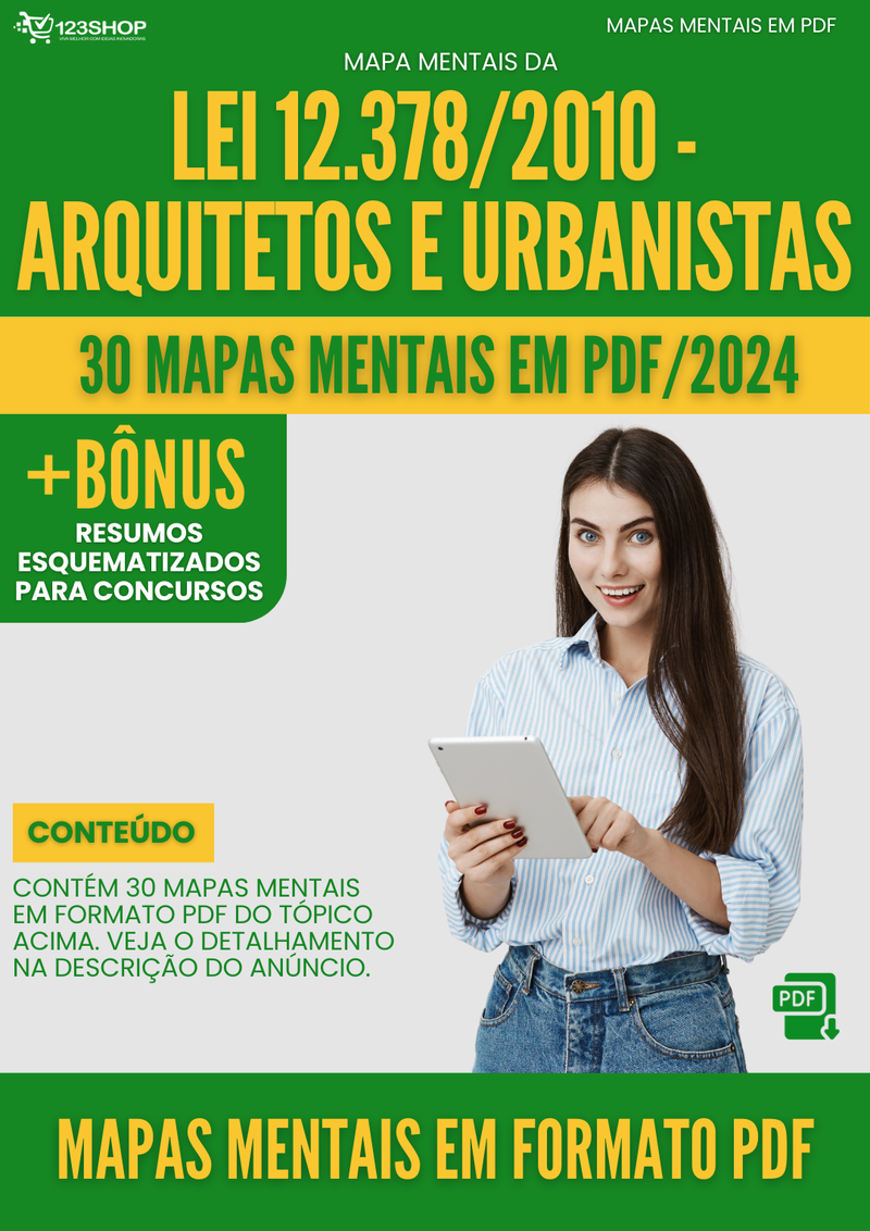 Mapas Mentais da Lei 12.378/2010 - Arquitetos E Urbanistas | loja123shop