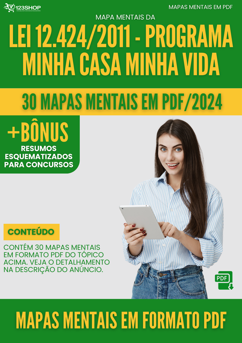 Mapas Mentais da Lei 12.424/2011 - Programa Minha Casa Minha Vida | loja123shop