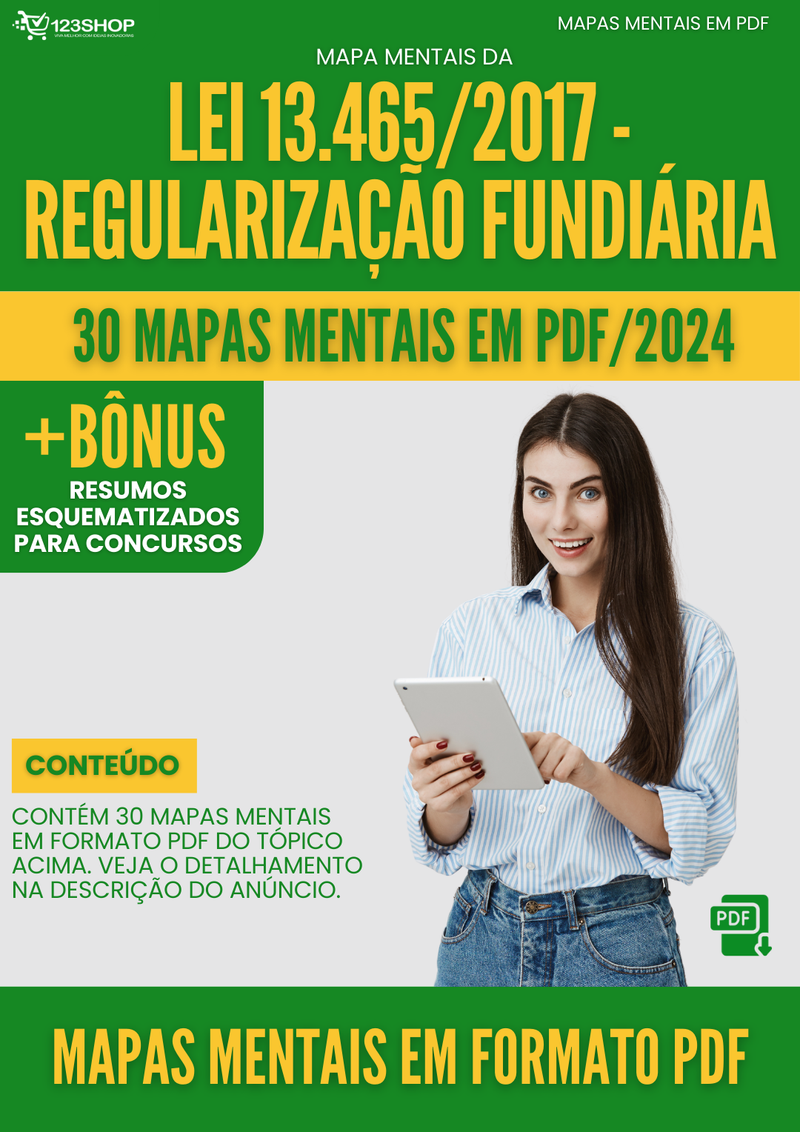 Mapas Mentais da Lei 13.465/2017 - Regularização Fundiária | loja123shop