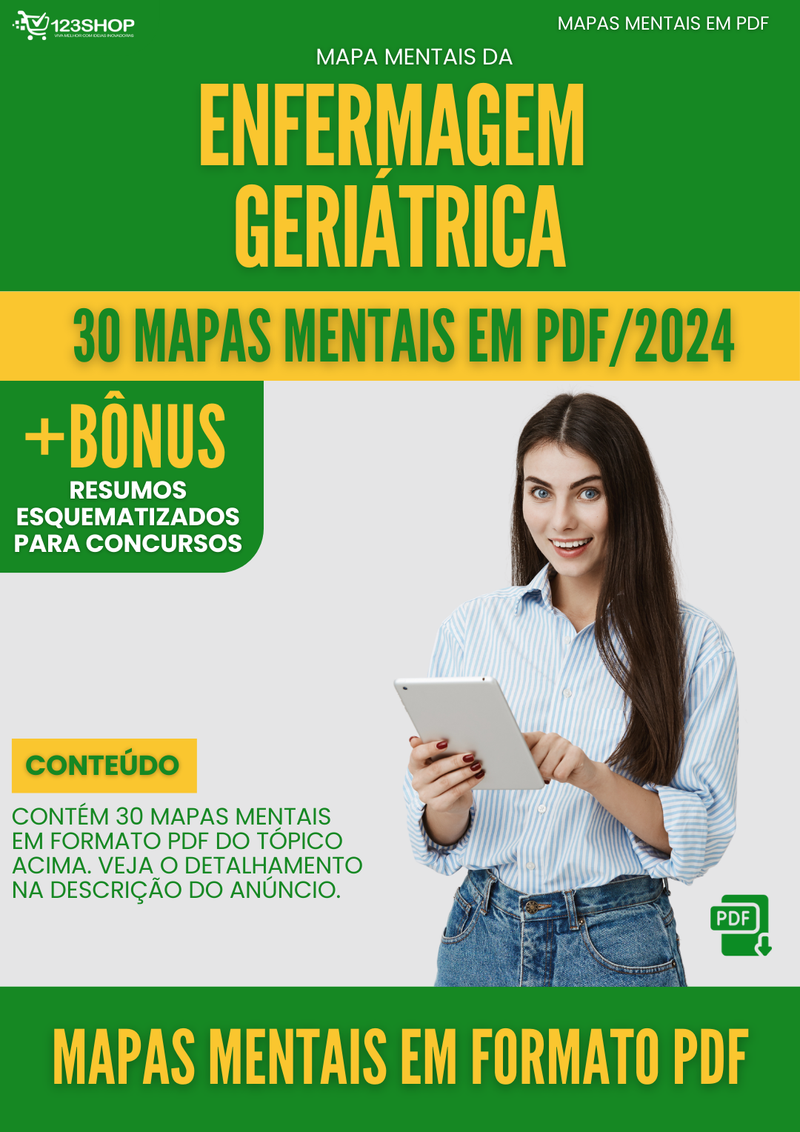 Mapas Mentais de Enfermagem Geriátrica | loja123shop