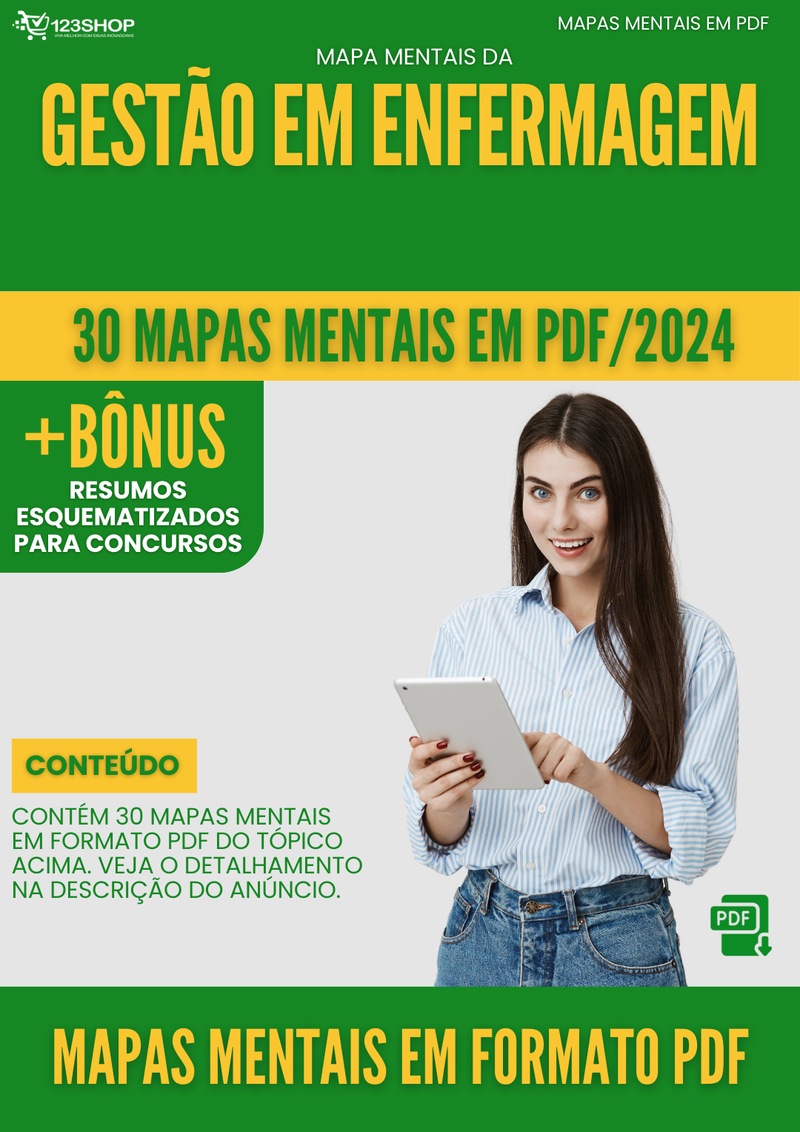 Mapas Mentais de Gestão Em Enfermagem | loja123shop