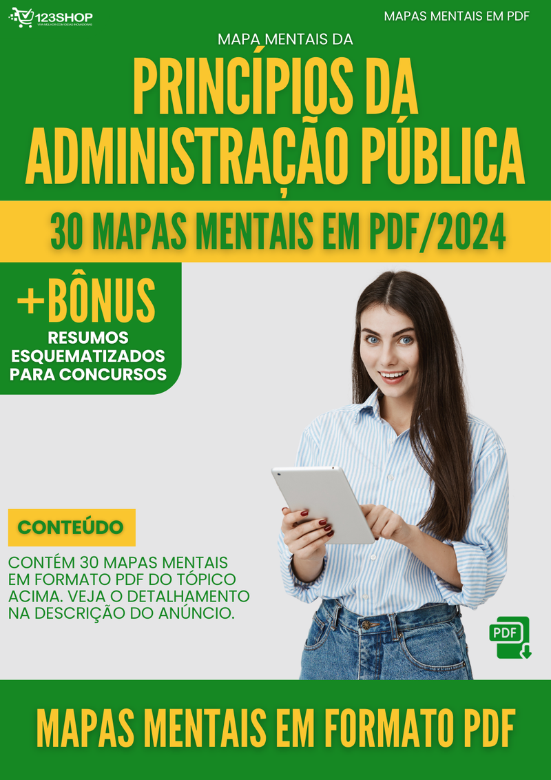 Mapas Mentais de Princípios Da Administração Pública | loja123shop