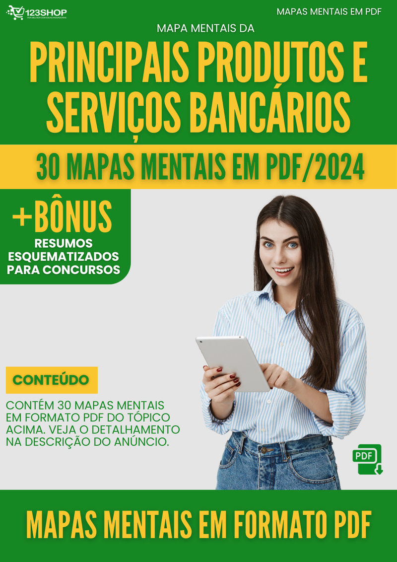 Mapas Mentais de Principais Produtos E Serviços Bancários | loja123shop