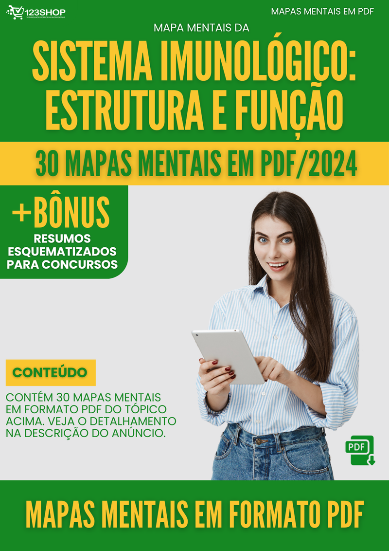 Mapas Mentais de Sistema Imunológico: Estrutura E Função | loja123shop