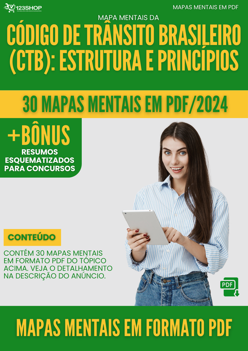 Mapas Mentais de Código De Trânsito Brasileiro (Ctb): Estrutura E Princípios | loja123shop