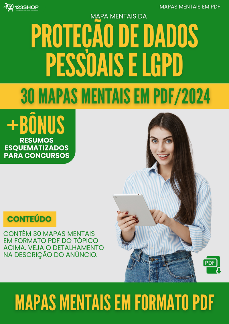 Mapas Mentais de Proteção De Dados Pessoais E Lgpd | loja123shop