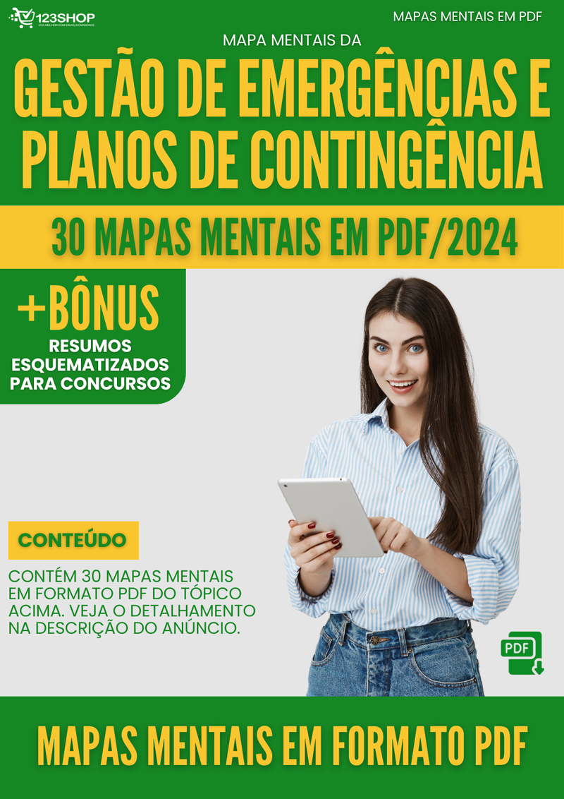 Mapas Mentais de Gestão De Emergências E Planos De Contingência | loja123shop