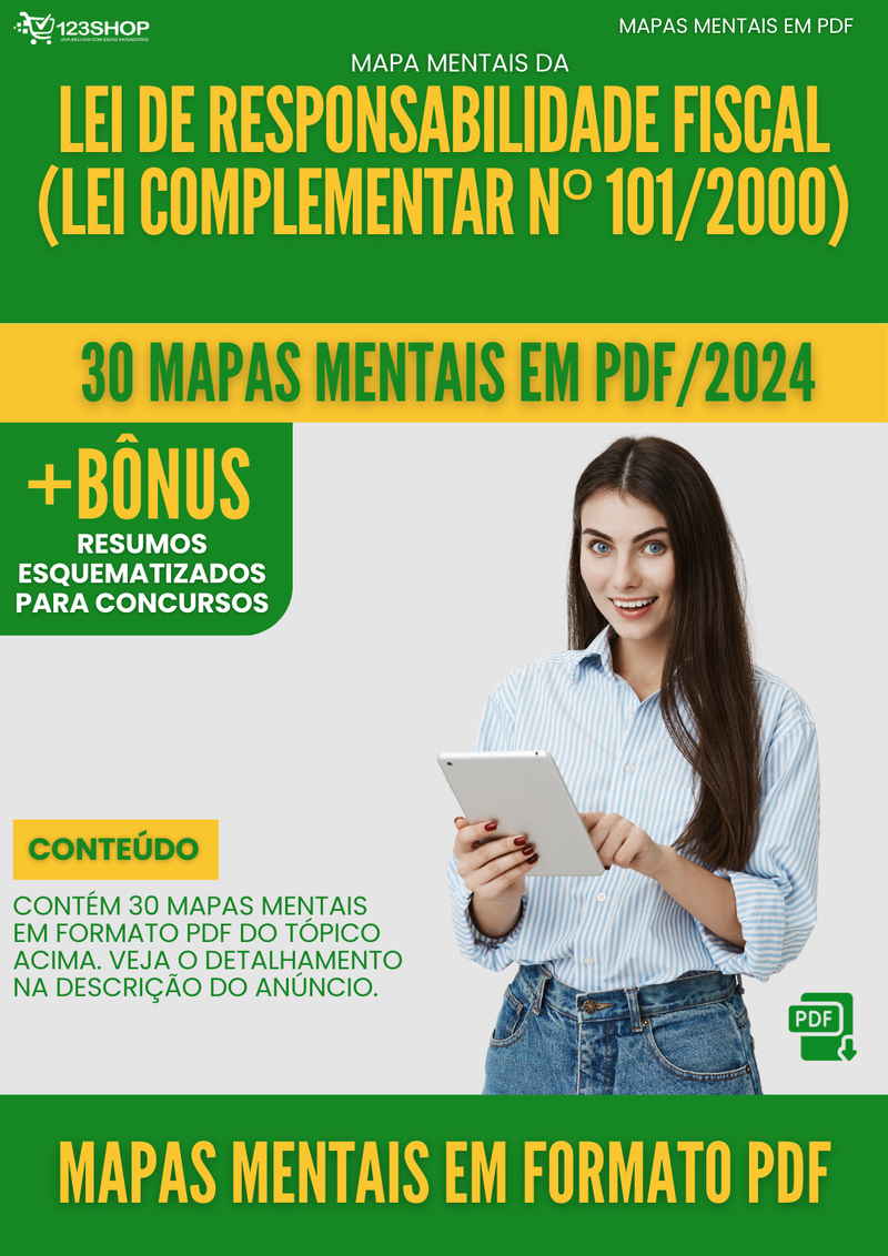 Mapas Mentais de Lei De Responsabilidade Fiscal (Lei Complementar Nº 101/2000) | loja123shop