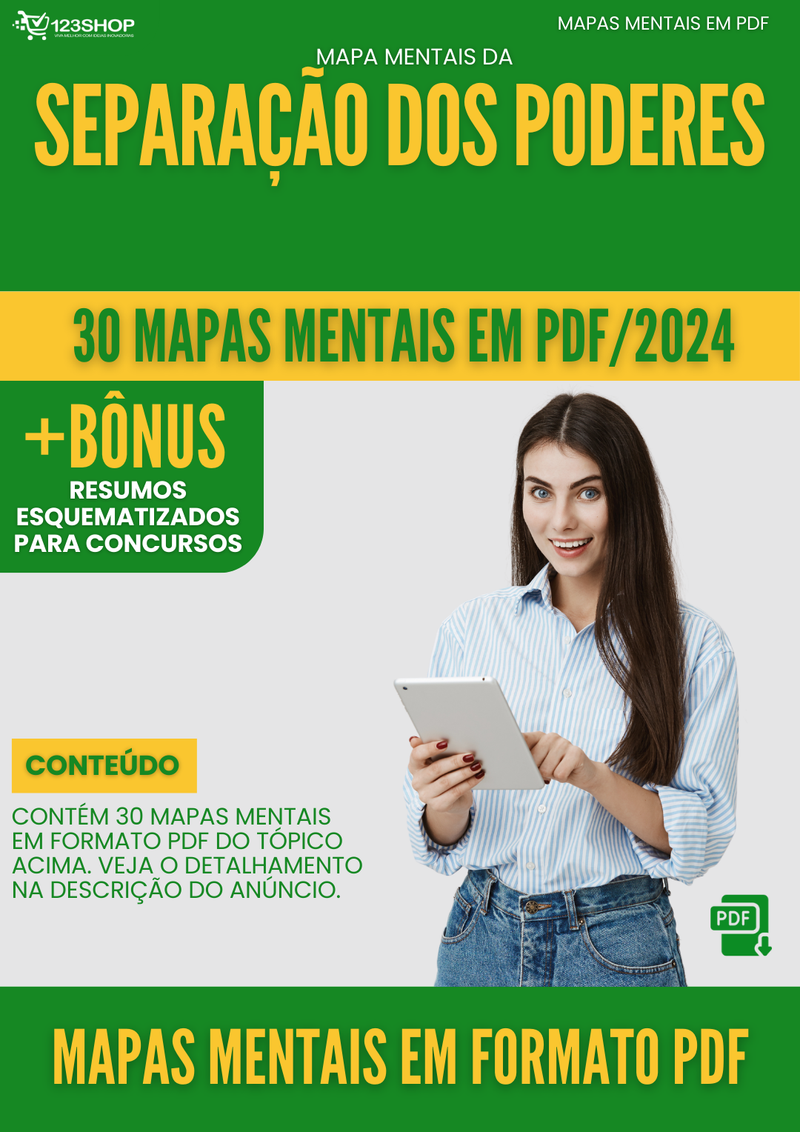 Mapas Mentais de Separação Dos Poderes | loja123shop