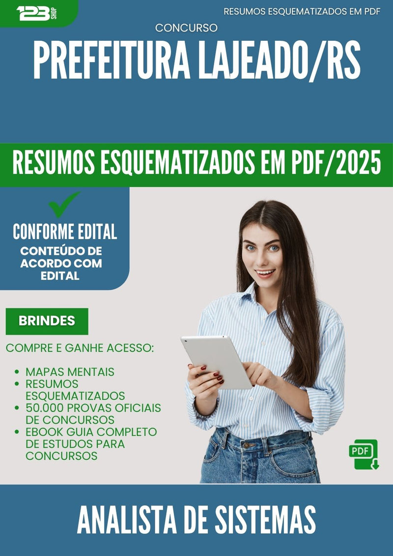 Resumos Esquematizados para Concurso Analista De Sistemas da Prefeitura Lajeado Rs 2025 - Conteúdo de Acordo com Edital