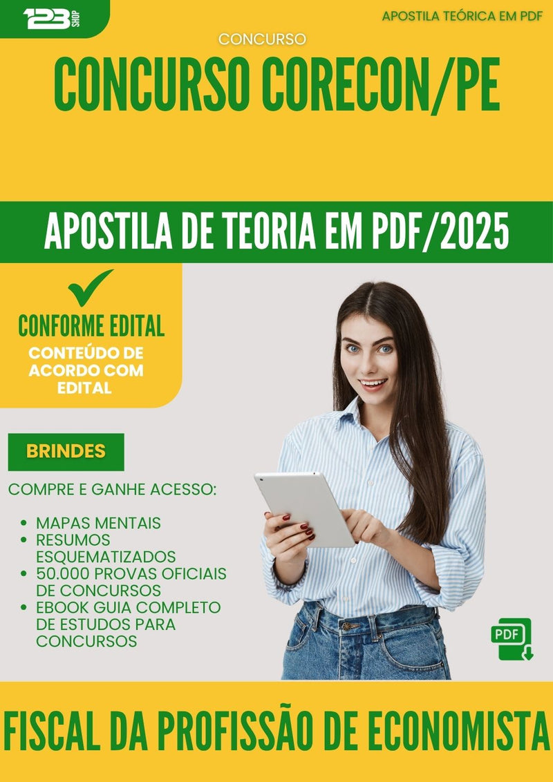 Apostila Teórica para Concurso Fiscal Da Profissao De Economista Corecon Pe 2025 - Conteúdo de Acordo com Edital