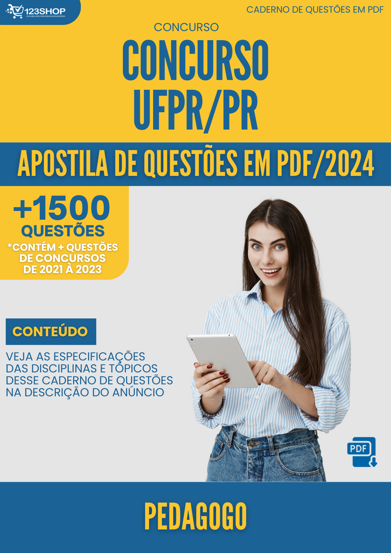 Apostila de Questões  UFPR 2024 Pedagogo - Mais de 1.500 Questões | loja123shop