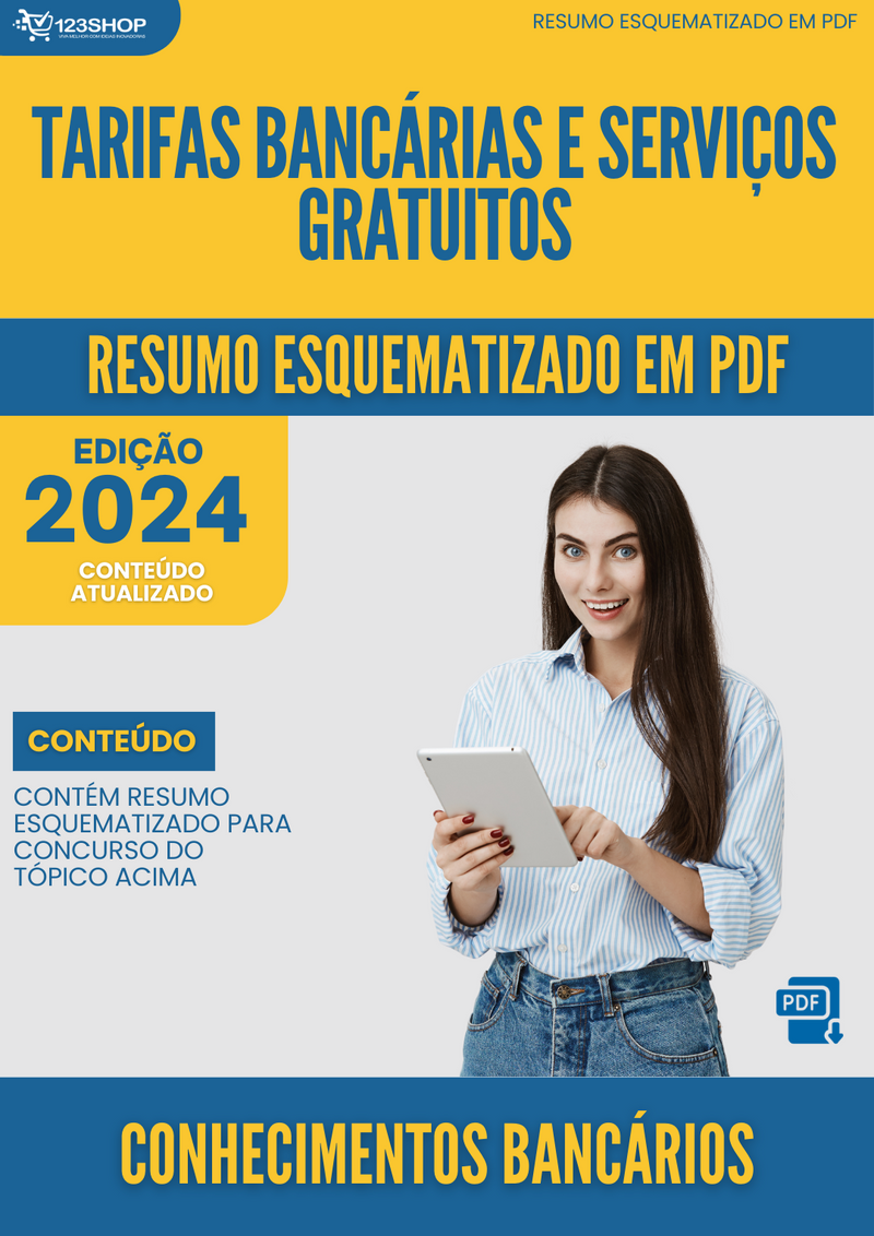 Resumo Esquematizado de Conhecimentos Bancários Sobre Tarifas Bancárias E Serviços Gratuitos para Concursos | loja123shop