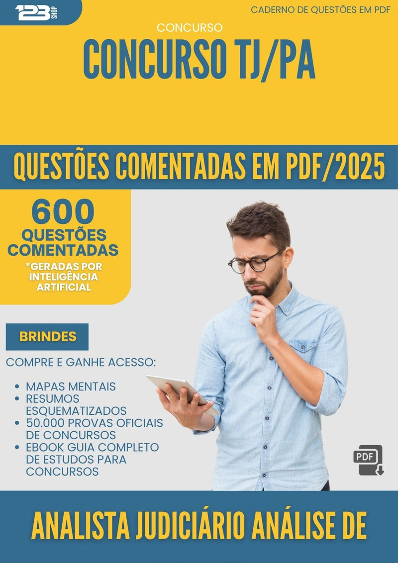 1000 Questões Comentadas para Concurso Analista Judiciario Analise De Suporte Tj Pa 2025 - 600 Questões