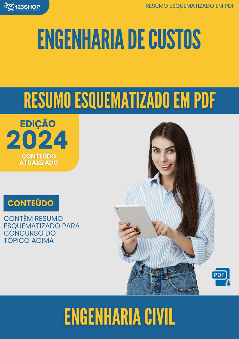 Resumo Esquematizado de Engenharia Civil Sobre Engenharia De Custos para Concursos | loja123shop