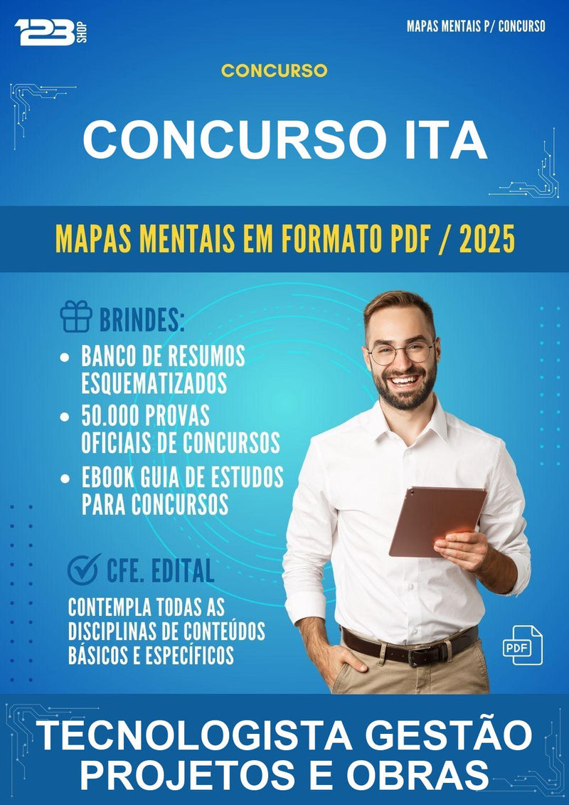 Mapas Mentais para o Concurso Ita para Tecnologista Gestão Projetos E Obras