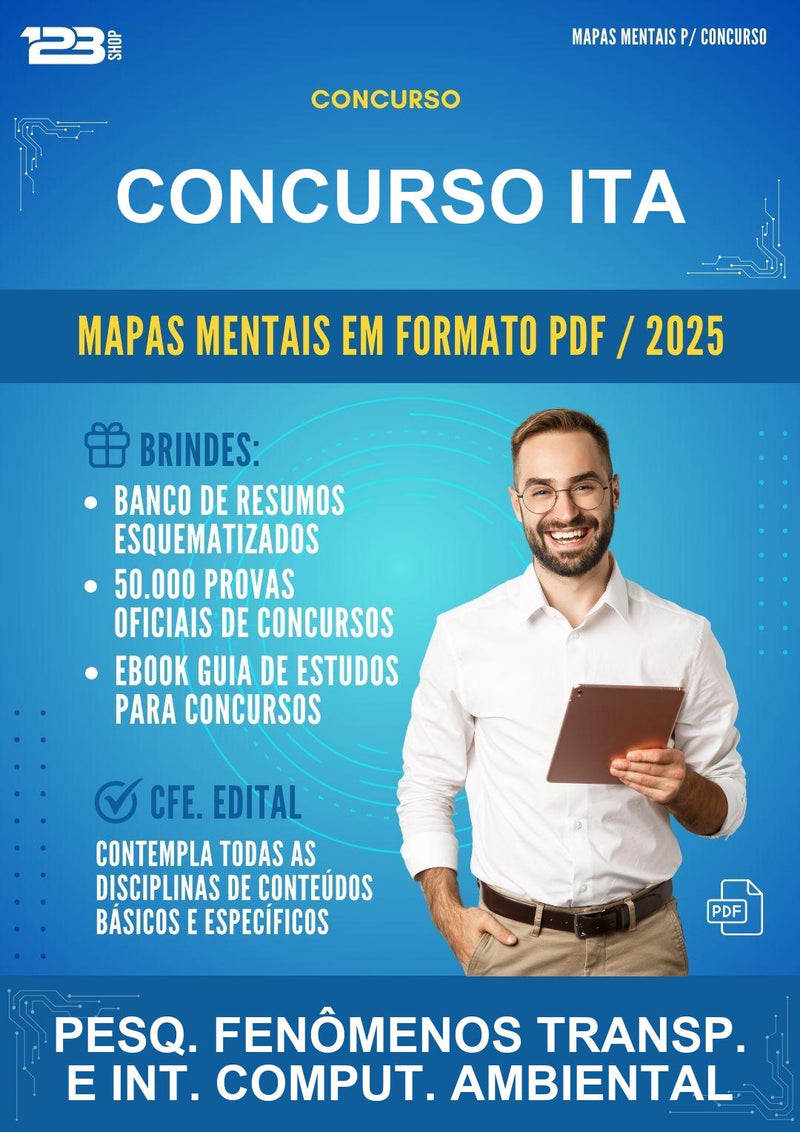 Mapas Mentais para o Concurso Ita para Pesq. Fenômenos Transp. E Int. Comput. Ambiental
