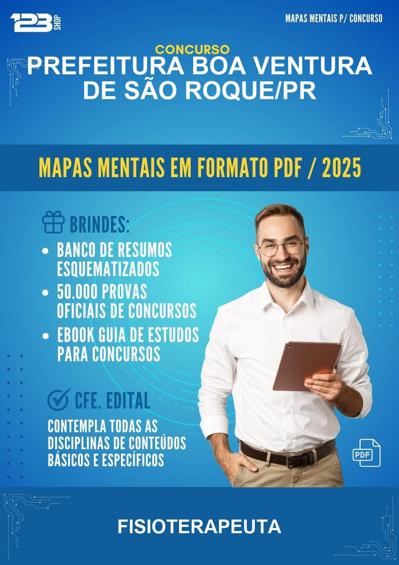 Mapas Mentais para o Concurso Prefeitura Boa Ventura de São Roque/PR para Fisioterapeuta
