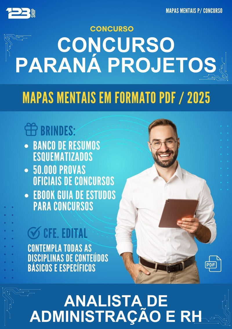 Mapas Mentais para o Concurso Paraná Projetos para Analista de Administração E Rh