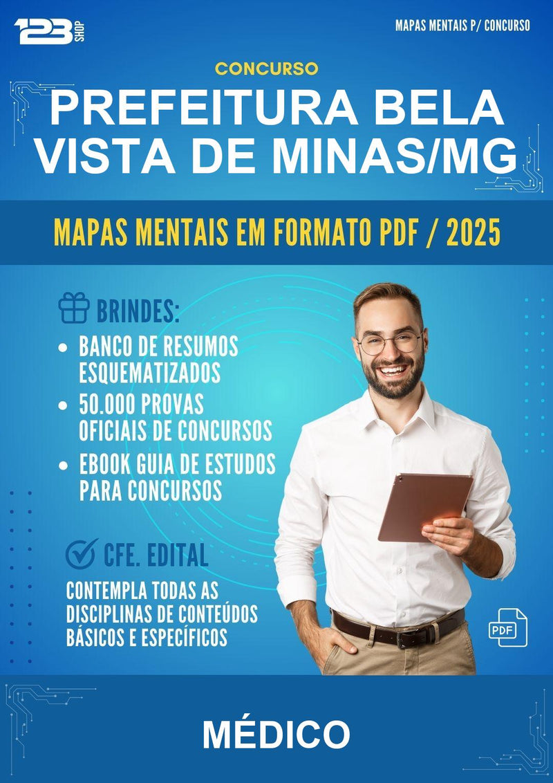 Mapas Mentais para o Concurso Prefeitura Bela Vista de Minas/MG para Médico