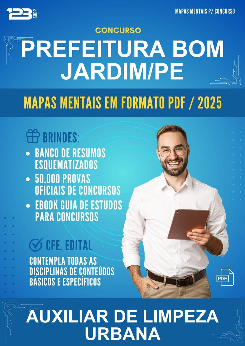 Mapas Mentais para o Concurso Prefeitura Bom Jardim/PE para Auxiliar de Limpeza Urbana