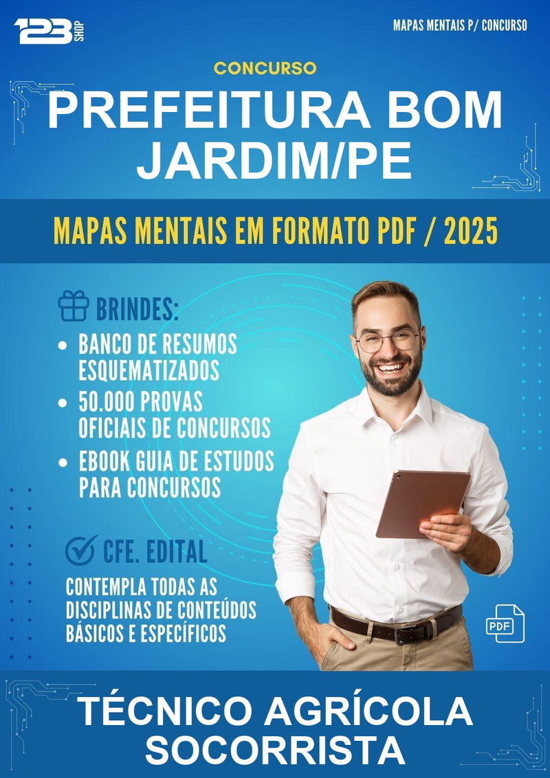 Mapas Mentais para o Concurso Prefeitura Bom Jardim/PE para Técnico Agrícola Socorrista