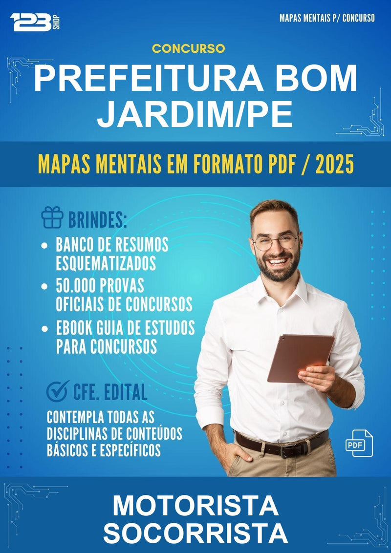 Mapas Mentais para o Concurso Prefeitura Bom Jardim/PE para Motorista Socorrista