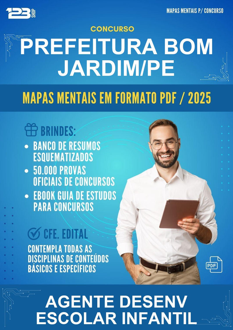 Mapas Mentais para o Concurso Prefeitura Bom Jardim/PE para Agente Desenv Escolar Infantil