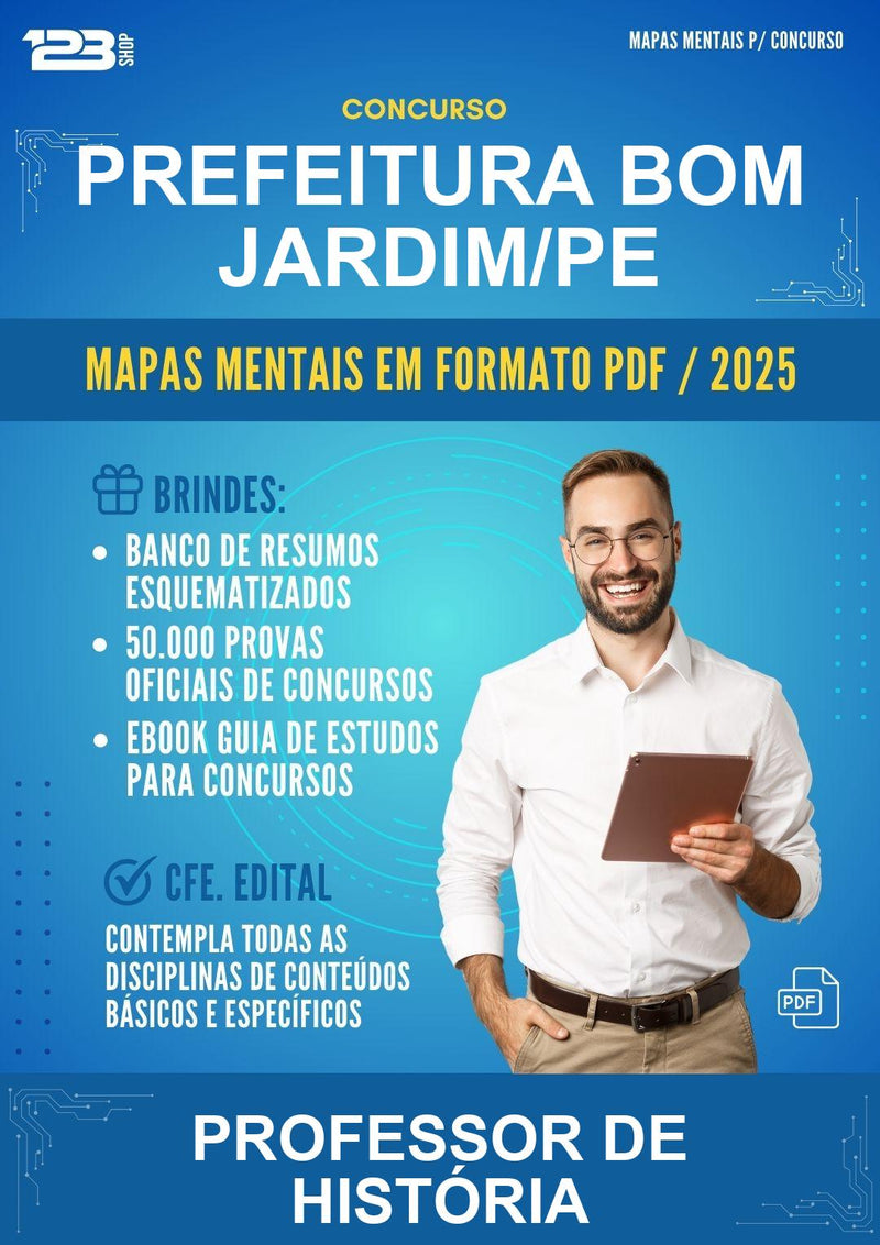 Mapas Mentais para o Concurso Prefeitura Bom Jardim/PE para Professor de História
